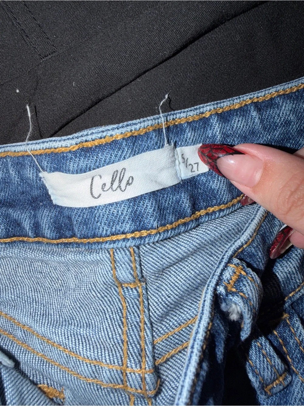 Cello Women's Dark Blue Distressed Skinny Jeans